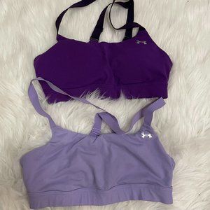 Under Armour cross back sports bras bundle SMALL Dark Purple Lilac